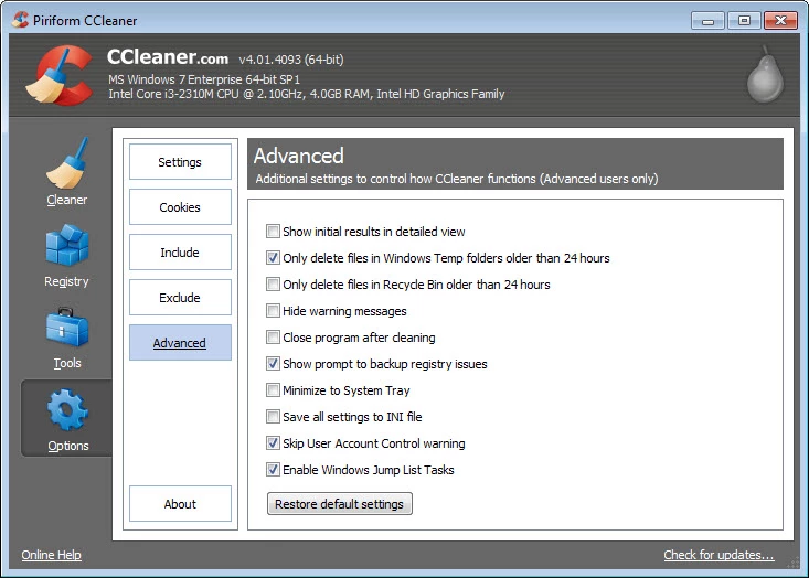 CCleaner — captura de tela 4